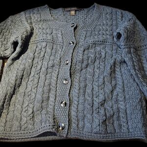 Inis Crafts Wool 100% Merino wool - Cable knit sweater EUC
